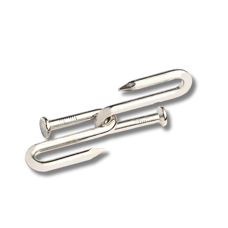 Classic Nail-shaped IQ Metal Brain Teasers Magic Iron Wire Puzzle Game - UNIVEA