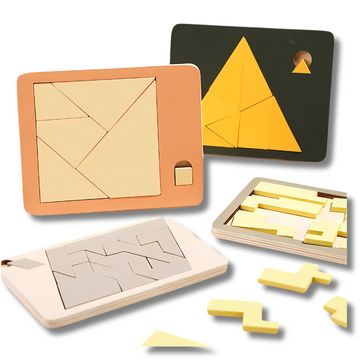 Wooden Tangram Board Puzzle Game Montessori Shape Puzzle Sorting Games Toy Colorful Tangram Educational Pattern Toy For Children