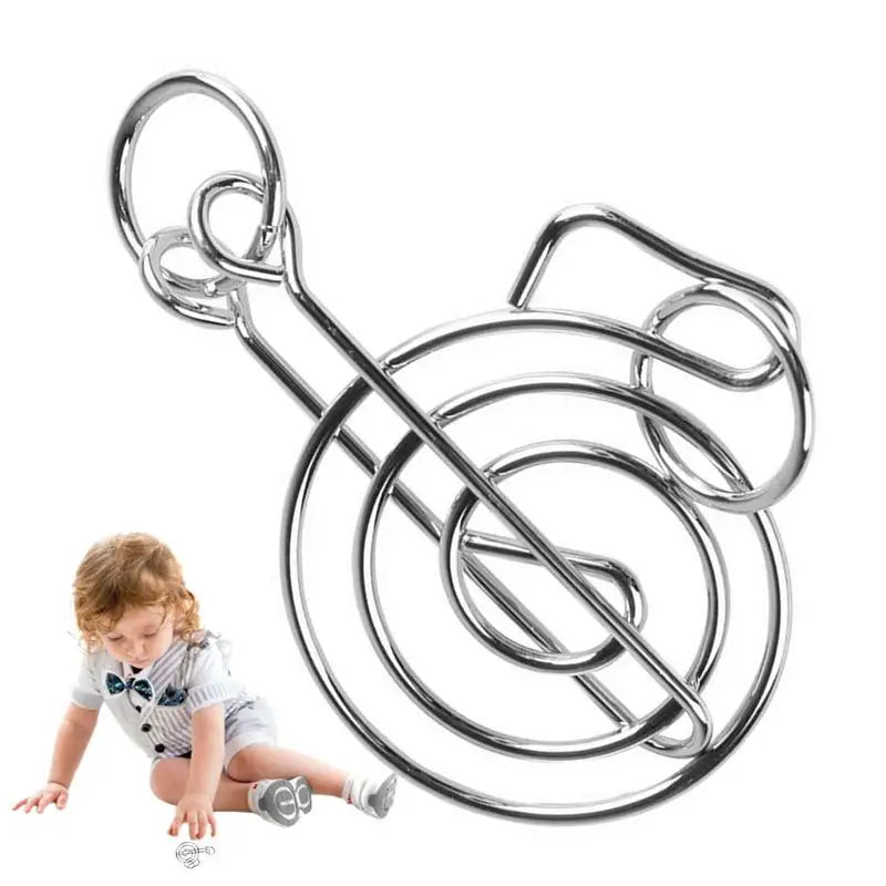 Metal Wire Brain Teaser IQ Mind Brain Teaser Puzzles Children Adults Interactive Game Reliever Educational Toys - UNIVEA
