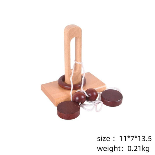Desk Novelty 3D Wooden Rope Loop Puzzle - UNIVEA