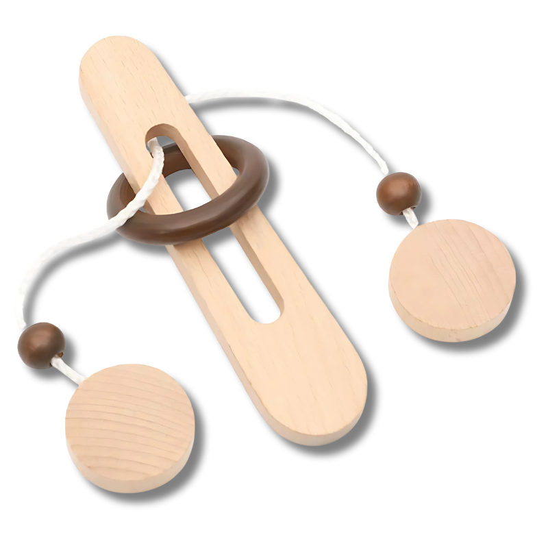 Intelligent Unlock Toy Kong Ming Lock Brain Teaser Iq Puzzles Wooden Toys Montessori Children Adult Decompression Thinking Games - UNIVEA