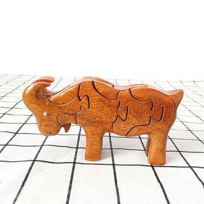3D Wooden Stacking Animals Jigsaw Toys - UNIVEA