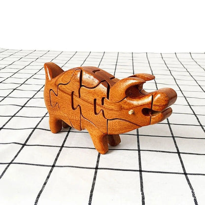 3D Wooden Stacking Animals Jigsaw Toys - UNIVEA