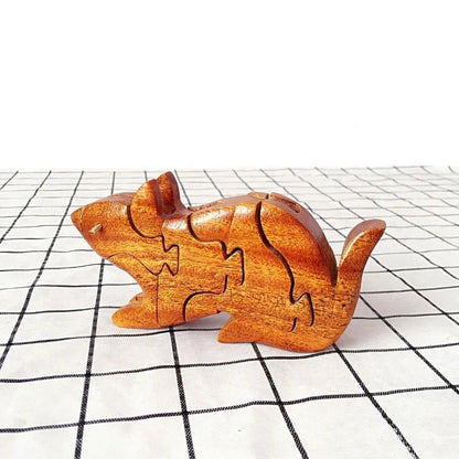 3D Wooden Stacking Animals Jigsaw Toys - UNIVEA