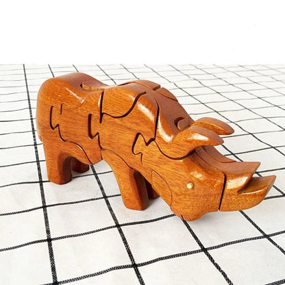3D Wooden Stacking Animals Jigsaw Toys - UNIVEA