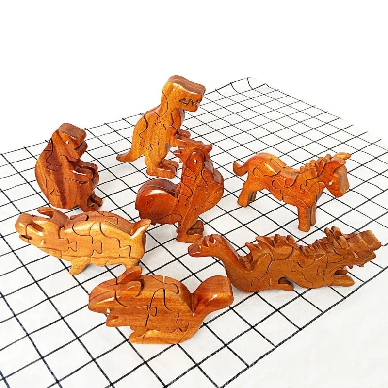 3D Wooden Stacking Animals Jigsaw Toys - UNIVEA
