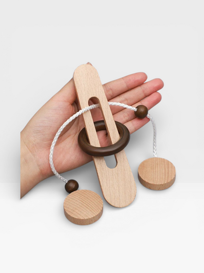 Intelligent Unlock Toy Kong Ming Lock Brain Teaser Iq Puzzles Wooden Toys Montessori Children Adult Decompression Thinking Ga