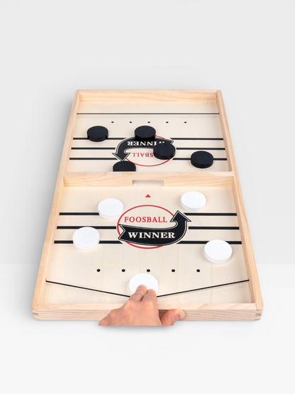 Fast Sling Puck Board Game Wooden Table Hockey Party Game for Kids & Adults - UNIVEA