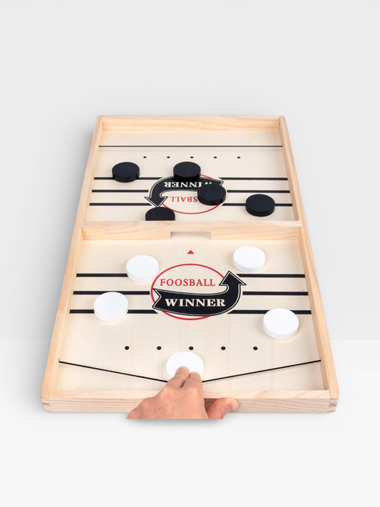 Fast Sling Puck Board Game Wooden Table Hockey Party Game for Kids & Adults - UNIVEA