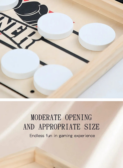 Fast Sling Puck Board Game Wooden Table Hockey Party Game for Kids & Adults - UNIVEA