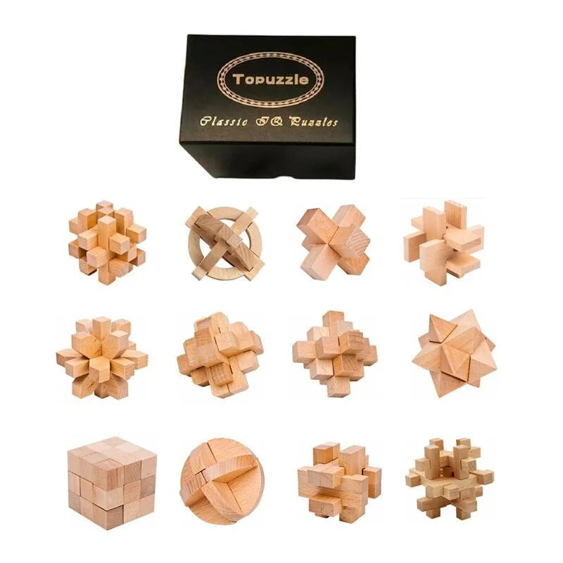 Educational Wooden Burr Puzzles Set - UNIVEA