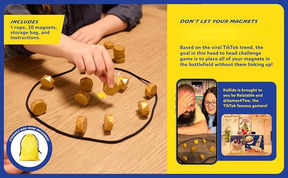 Party Game Magnetic Stone Game Interactive Magnetic Board Strategy Game, Suitable for Families, Children, and Adults High Quality, the Longest Side Is 3.4cm (Version Upgrade, the Outer Packaging Comes in 2 Random Styles)