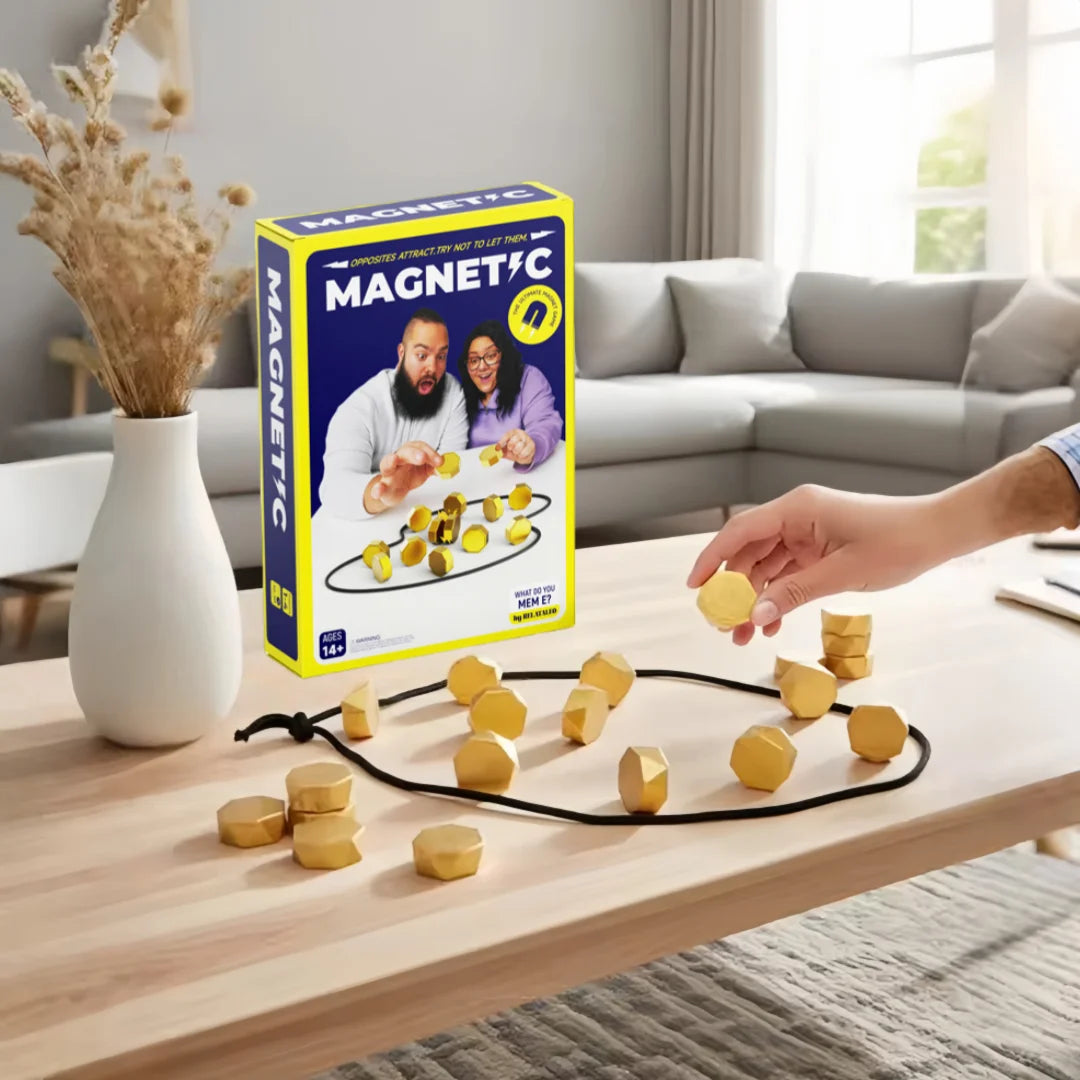 Party Game Magnetic Stone Game Interactive Magnetic Board Strategy Game, Suitable for Families, Children, and Adults High Quality, the Longest Side Is 3.4cm (Version Upgrade, the Outer Packaging Comes in 2 Random Styles)