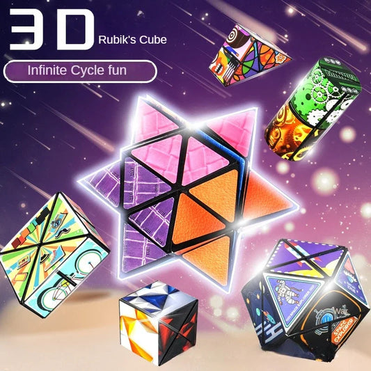 Shape Shifting Box Geometric Changeable Magnetic Magic Cube 3D Decompression Hand Flip Puzzle Kids Reliever Fidget Toy Xmas Gift