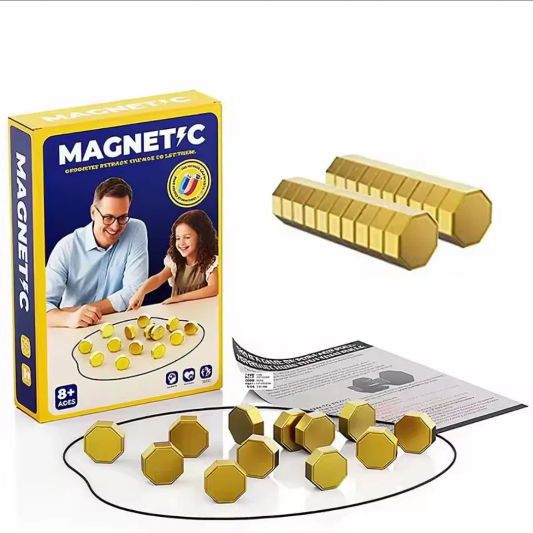 Party Game Magnetic Stone Game Interactive Magnetic Board Strategy Game, Suitable for Families, Children, and Adults High Quality, the Longest Side Is 3.4cm (Version Upgrade, the Outer Packaging Comes in 2 Random Styles)