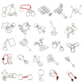 30 Types Nine Chain Intelligence Puzzle Toy String Intellectual Looping Educational Toys Popular Fun Decompression Toy - UNIVEA