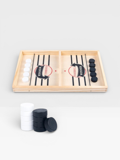 Fast Sling Puck Board Game Wooden Table Hockey Party Game for Kids & Adults - UNIVEA
