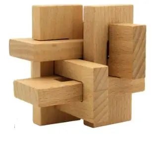 Beech Wood Wooden Burr Puzzles Interlocking Game for Adults KIds - UNIVEA