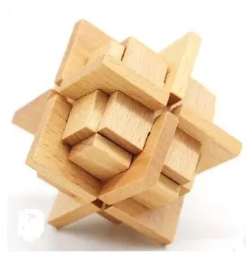 Beech Wood Wooden Burr Puzzles Interlocking Game for Adults KIds - UNIVEA