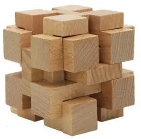 Beech Wood Wooden Burr Puzzles Interlocking Game for Adults KIds - UNIVEA