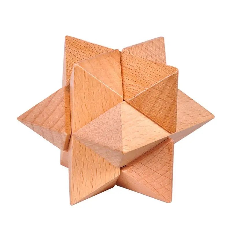 Beech Wood Wooden Burr Puzzles Interlocking Game for Adults KIds - UNIVEA
