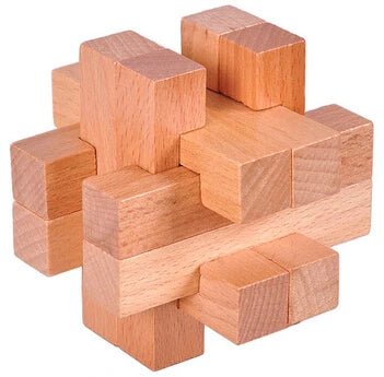 Beech Wood Wooden Burr Puzzles Interlocking Game for Adults KIds - UNIVEA