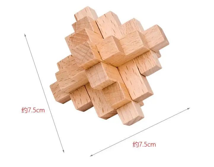Beech Wood Wooden Burr Puzzles Interlocking Game for Adults KIds - UNIVEA