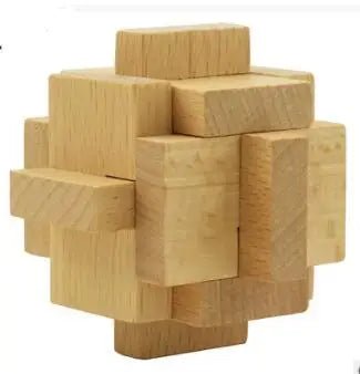 Beech Wood Wooden Burr Puzzles Interlocking Game for Adults KIds - UNIVEA