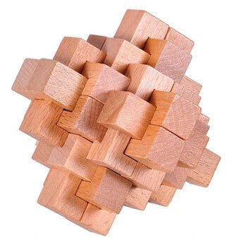 Beech Wood Wooden Burr Puzzles Interlocking Game for Adults KIds - UNIVEA