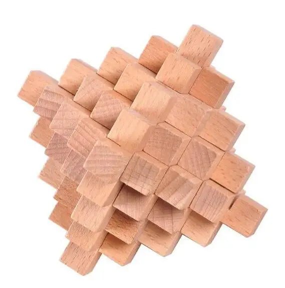 Beech Wood Wooden Burr Puzzles Interlocking Game for Adults KIds - UNIVEA