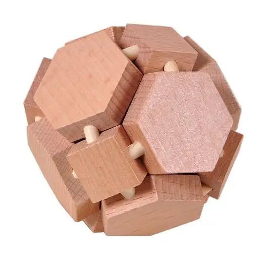 Beech Wood Wooden Burr Puzzles Interlocking Game for Adults KIds - UNIVEA