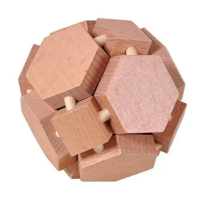 Beech Wood Wooden Burr Puzzles Interlocking Game for Adults KIds - UNIVEA