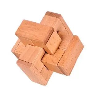 Beech Wood Wooden Burr Puzzles Interlocking Game for Adults KIds - UNIVEA