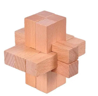 Beech Wood Wooden Burr Puzzles Interlocking Game for Adults KIds - UNIVEA