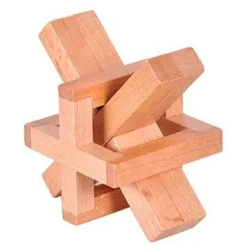 Beech Wood Wooden Burr Puzzles Interlocking Game for Adults KIds - UNIVEA
