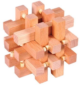 Beech Wood Wooden Burr Puzzles Interlocking Game for Adults KIds - UNIVEA