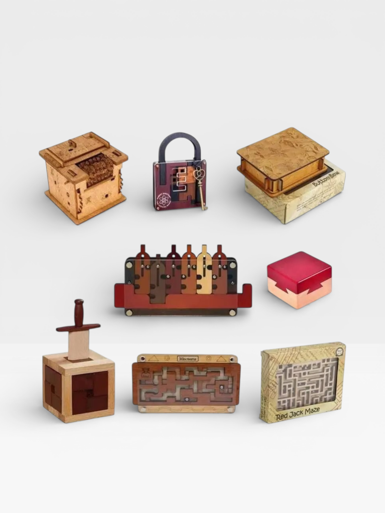 Boutique Wooden Puzzle Mind Brain Teasers Educational Puzzles Game Gift for Adults - UNIVEA