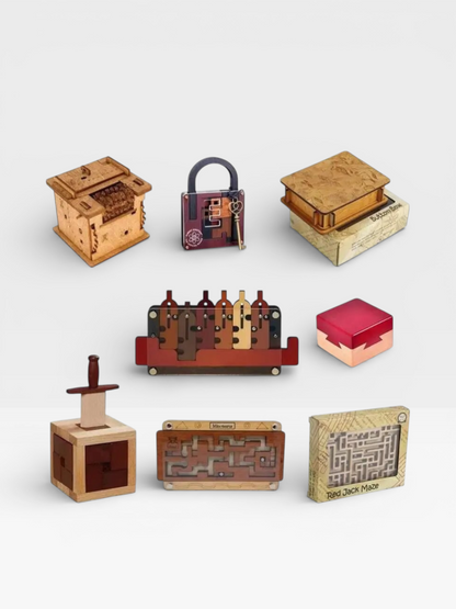 Boutique Wooden Puzzle Mind Brain Teasers Educational Puzzles Game Gift for Adults - UNIVEA