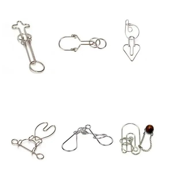 Classic IQ Metal Brain Teasers Lock Ring Puzzle Logic Magic Mind Wire Puzzles Game Gift for Adults Kids - UNIVEA