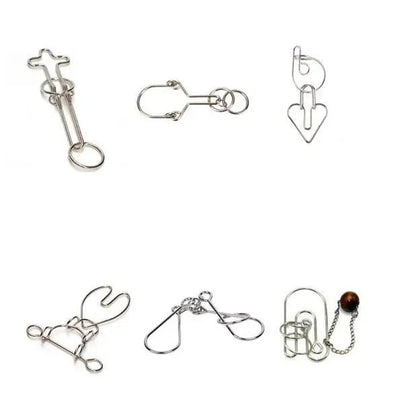 Classic IQ Metal Brain Teasers Lock Ring Puzzle Logic Magic Mind Wire Puzzles Game Gift for Adults Kids - UNIVEA