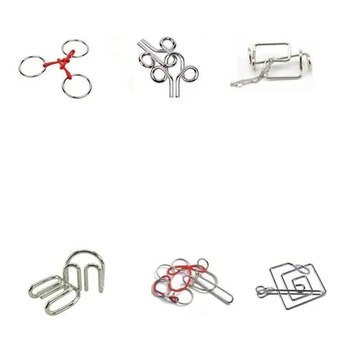 Classic IQ Metal Brain Teasers Lock Ring Puzzle Logic Magic Mind Wire Puzzles Game Gift for Adults Kids - UNIVEA