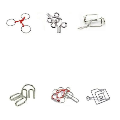 Classic IQ Metal Brain Teasers Lock Ring Puzzle Logic Magic Mind Wire Puzzles Game Gift for Adults Kids - UNIVEA