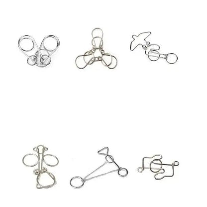 Classic IQ Metal Brain Teasers Lock Ring Puzzle Logic Magic Mind Wire Puzzles Game Gift for Adults Kids - UNIVEA