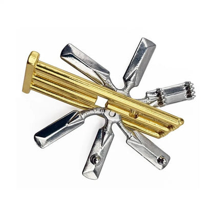 Classic IQ Metal Brain Teasers Lock Ring Puzzle Logic Magic Mind Wire Puzzles Game Gift for Adults Kids - UNIVEA