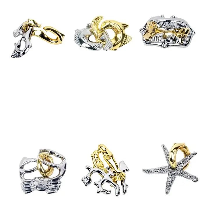 Classic IQ Metal Brain Teasers Lock Ring Puzzle Logic Magic Mind Wire Puzzles Game Gift for Adults Kids - UNIVEA