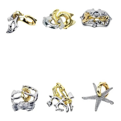 Classic IQ Metal Brain Teasers Lock Ring Puzzle Logic Magic Mind Wire Puzzles Game Gift for Adults Kids - UNIVEA