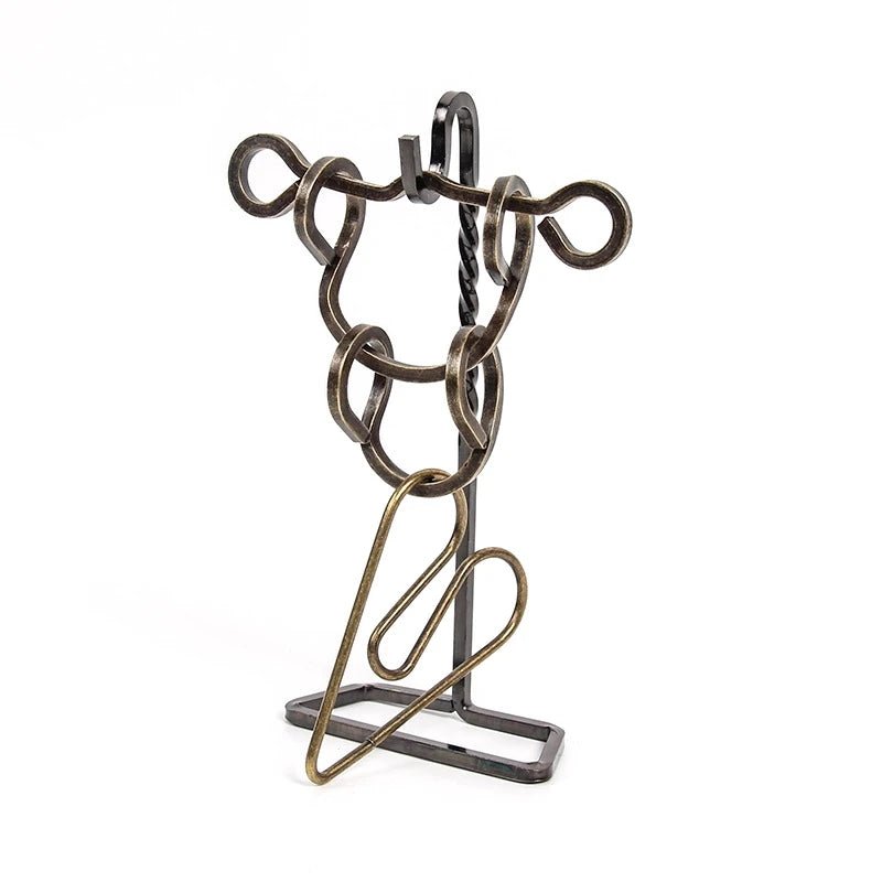 Classic IQ Metal Brain Teasers Lock Ring Puzzle Logic Magic Mind Wire Puzzles Game Gift for Adults Kids - UNIVEA