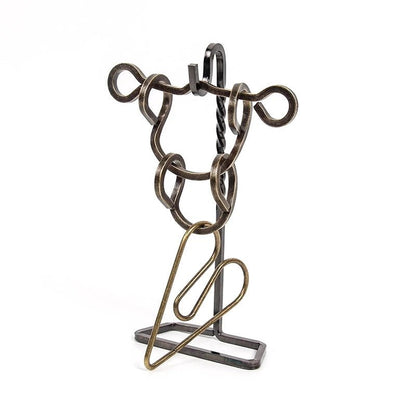 Classic IQ Metal Brain Teasers Lock Ring Puzzle Logic Magic Mind Wire Puzzles Game Gift for Adults Kids - UNIVEA