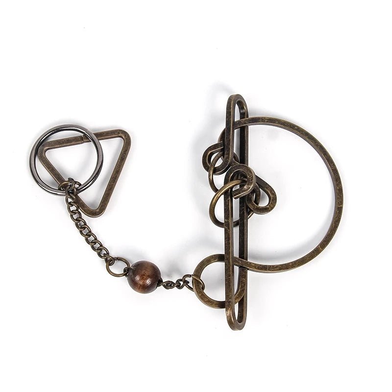 Classic IQ Metal Brain Teasers Lock Ring Puzzle Logic Magic Mind Wire Puzzles Game Gift for Adults Kids - UNIVEA