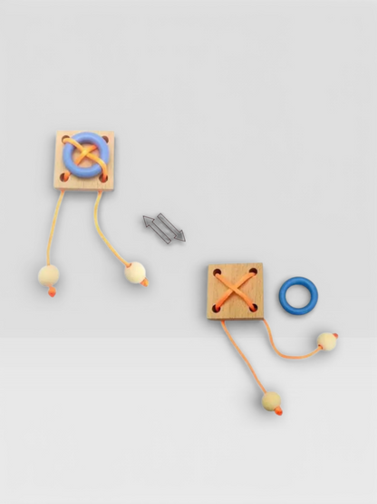 Desk Novelty 3D Wooden Rope Loop Puzzle - UNIVEA